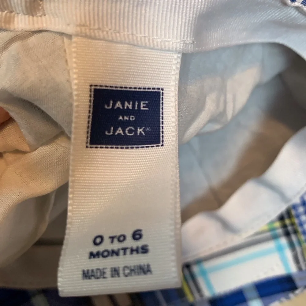 Janie and Jack cobalt plaid newsboy / cabbie cap Size 0-6 Months
